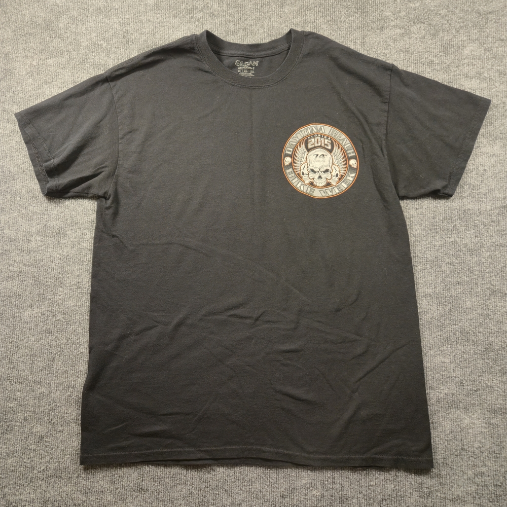 2015 Daytona Beach Bike Week Black Graphic Tee‎ Size Large